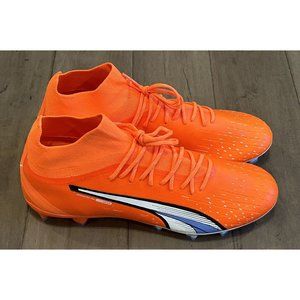 Size 10 Men’s Puma Ultra Pro FG / AG Soccer Cleats Orange White Blue 107240-01